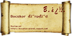 Bocskor Árpád névjegykártya