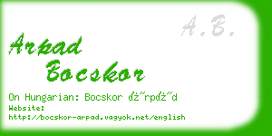 arpad bocskor business card